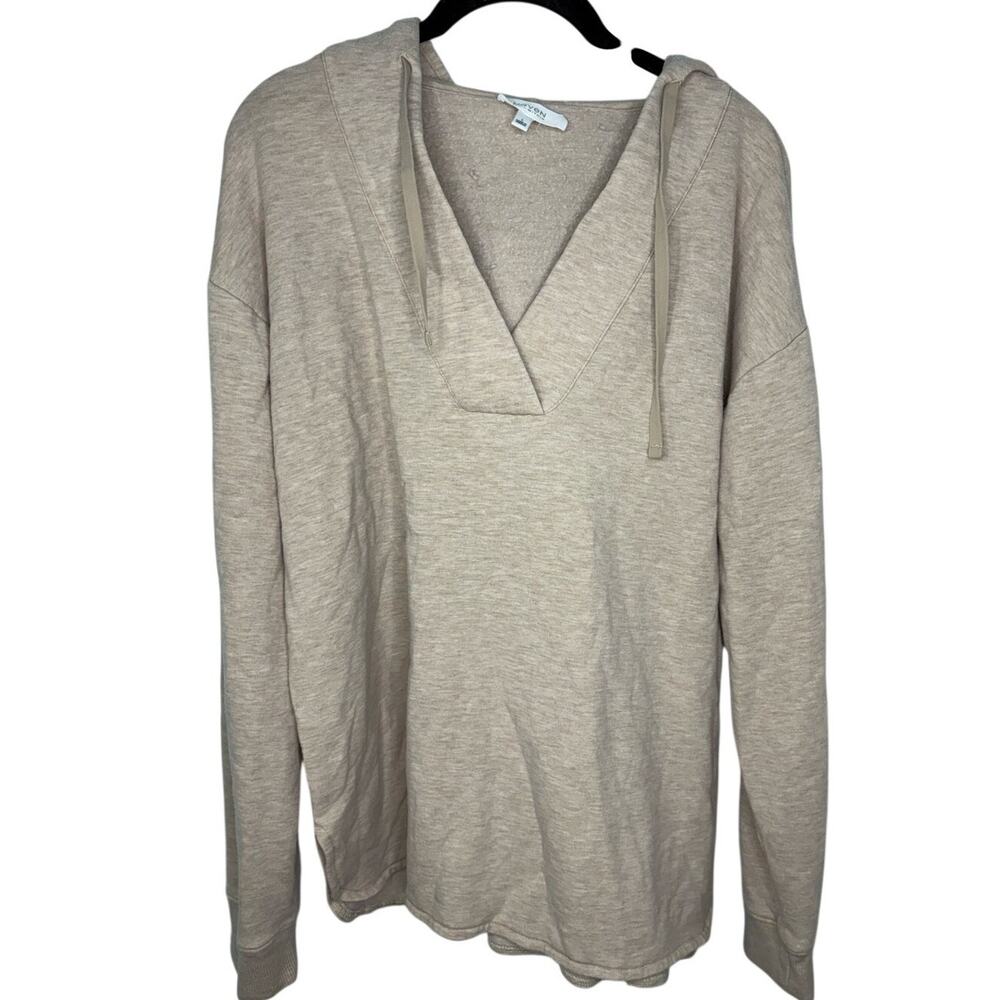 Haven Well Within V-Neck Hoodie Drop Neck Women's Size Large Beige Soft